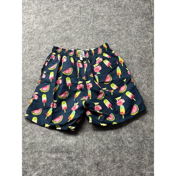 Spicy Tuna Swim Shorts Mens Small Blue Bathing‎ Suit Trunks Pink Popsicle B - Picture 7 of 8